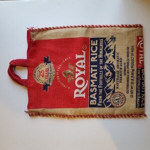Logo Burlap Tote Bag - Royal Basmati Rice